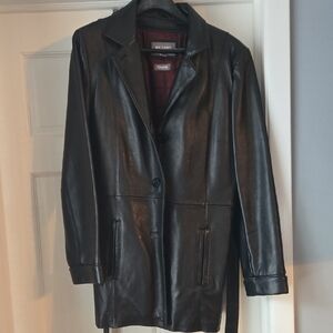 Wilsons Black Leather Women's Jacket Tie At Waist With Thinsilate Liner
